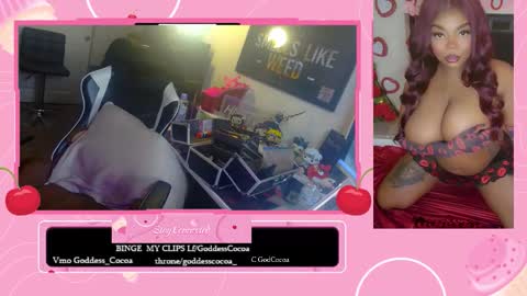Snapshot of goddesscocoaa chatting on January 10, 7:43 am Goddess Cocoa online show from January 10, 7:43 am