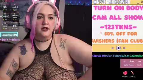 Snapshot of nevermakeawish chatting on July 12, 9:55 am Wishs Playground online show from July 12, 9:55 am