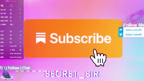 Snapshot of secret_sir chatting on June 15, 10:23 pm Dean Carter online show from June 15, 10:23 pm