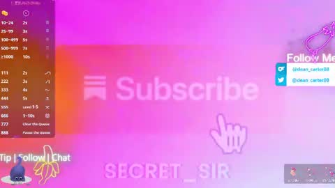 Snapshot of secret_sir chatting on July 3, 10:16 pm Dean Carter online show from July 3, 10:16 pm