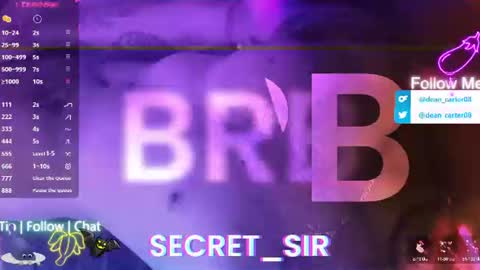 Snapshot of secret_sir chatting on July 5, 11:23 pm Dean Carter online show from July 5, 11:23 pm