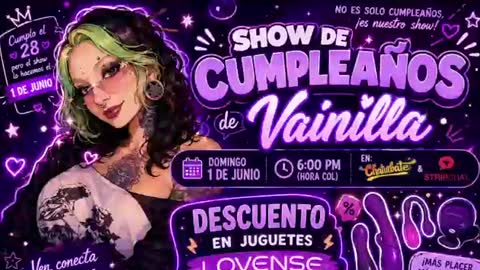 Vainilla Independent model online show from June 17, 1:30 am