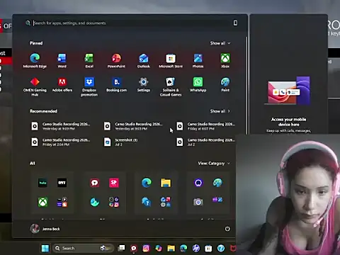Jenna Beck online show from July 13, 1:41 am