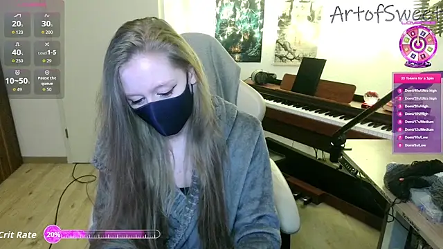 Snapshot of ArtofSweet chatting on February 14, 8:05 pm ArtofSweet online show from February 14, 8:05 pm