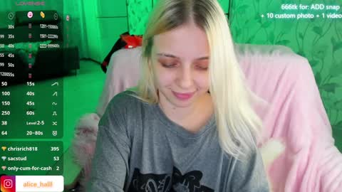 Snapshot of alice_halle chatting on December 8, 7:11 pm alice_halle online show from December 8, 7:11 pm