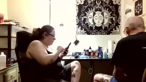 Snapshot of angelshempire420 chatting on February 9, 11:42 pm Angel and Mark online show from February 9, 11:42 pm