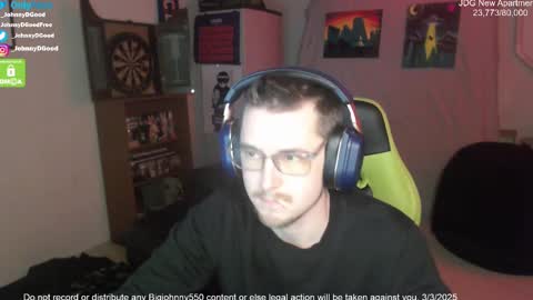 Snapshot of bigjohnny550 chatting on March 3, 8:11 pm Johnny D Good online show from March 3, 8:11 pm