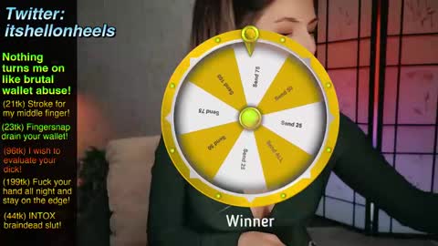 Snapshot of hell_on_heels_ chatting on February 18, 1:10 am - show loyalty and subscribe - online show from February 18, 1:10 am