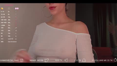 Snapshot of mamiemeow chatting on September 23, 2:09 pm Your Miss Alice online show from September 23, 2:09 pm