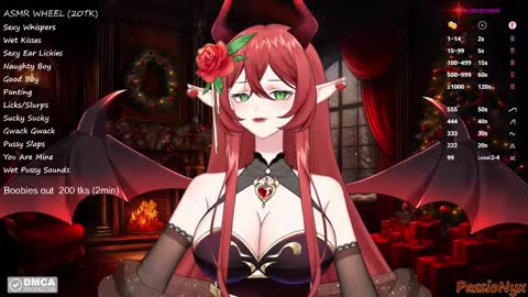 Snapshot of passionyx chatting on December 20, 2:41 am Succubus Nyx online show from December 20, 2:41 am
