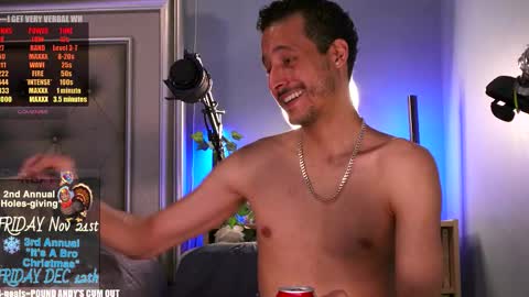 Snapshot of prosbate chatting on November 13, 1:37 am Andy Conda ITS A BRO CHRISTMAS PARTY FRIDAY DECEMBER 13TH 9pm est - LATE Mark Your Calendar online show from November 13, 1:37 am