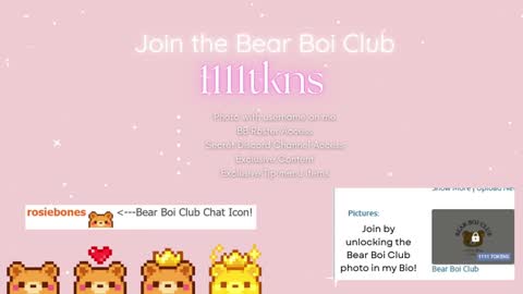 Snapshot of rosiebones chatting on December 14, 12:16 am Rosie Bones online show from December 14, 12:16 am