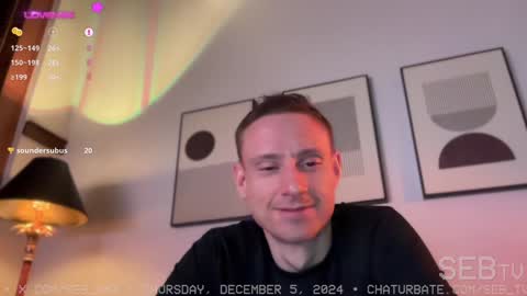 Snapshot of seb_tv chatting on December 6, 4:03 am Sebastian online show from December 6, 4:03 am