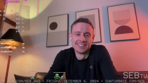 Snapshot of seb_tv chatting on December 7, 3:58 am Sebastian online show from December 7, 3:58 am