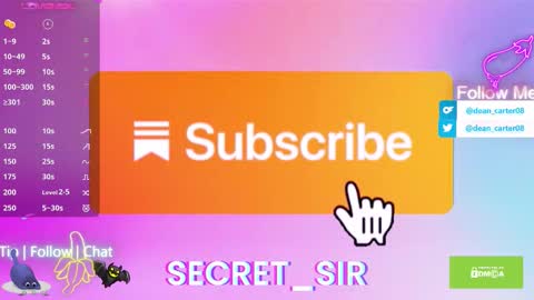 Snapshot of secret_sir chatting on September 17, 10:33 pm Dean Carter online show from September 17, 10:33 pm