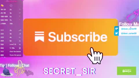 Snapshot of secret_sir chatting on October 2, 10:28 pm Dean Carter online show from October 2, 10:28 pm
