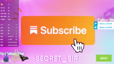 Snapshot of secret_sir chatting on October 4, 9:57 pm Dean Carter online show from October 4, 9:57 pm