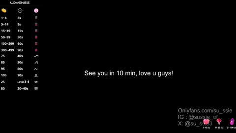 su_ssie online show from November 6, 12:11 am