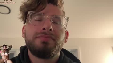 Snapshot of theparkersavage chatting on October 16, 5:19 am Parker Savage online show from October 16, 5:19 am