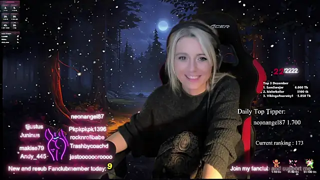 Snapshot of Lisaonthemoon chatting on December 18, 5:04 am Lisaonthemoon online show from December 18, 5:04 am