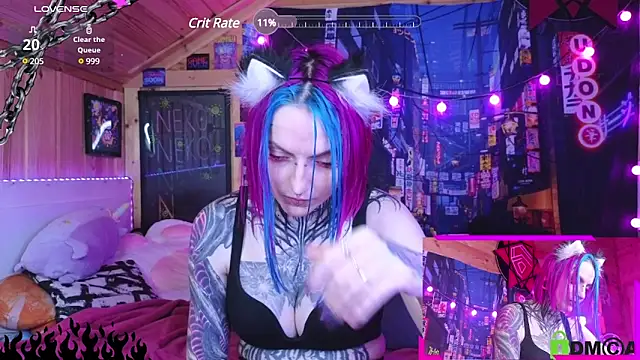 Snapshot of NekoCyber chatting on February 13, 8:38 am NekoCyber online show from February 13, 8:38 am